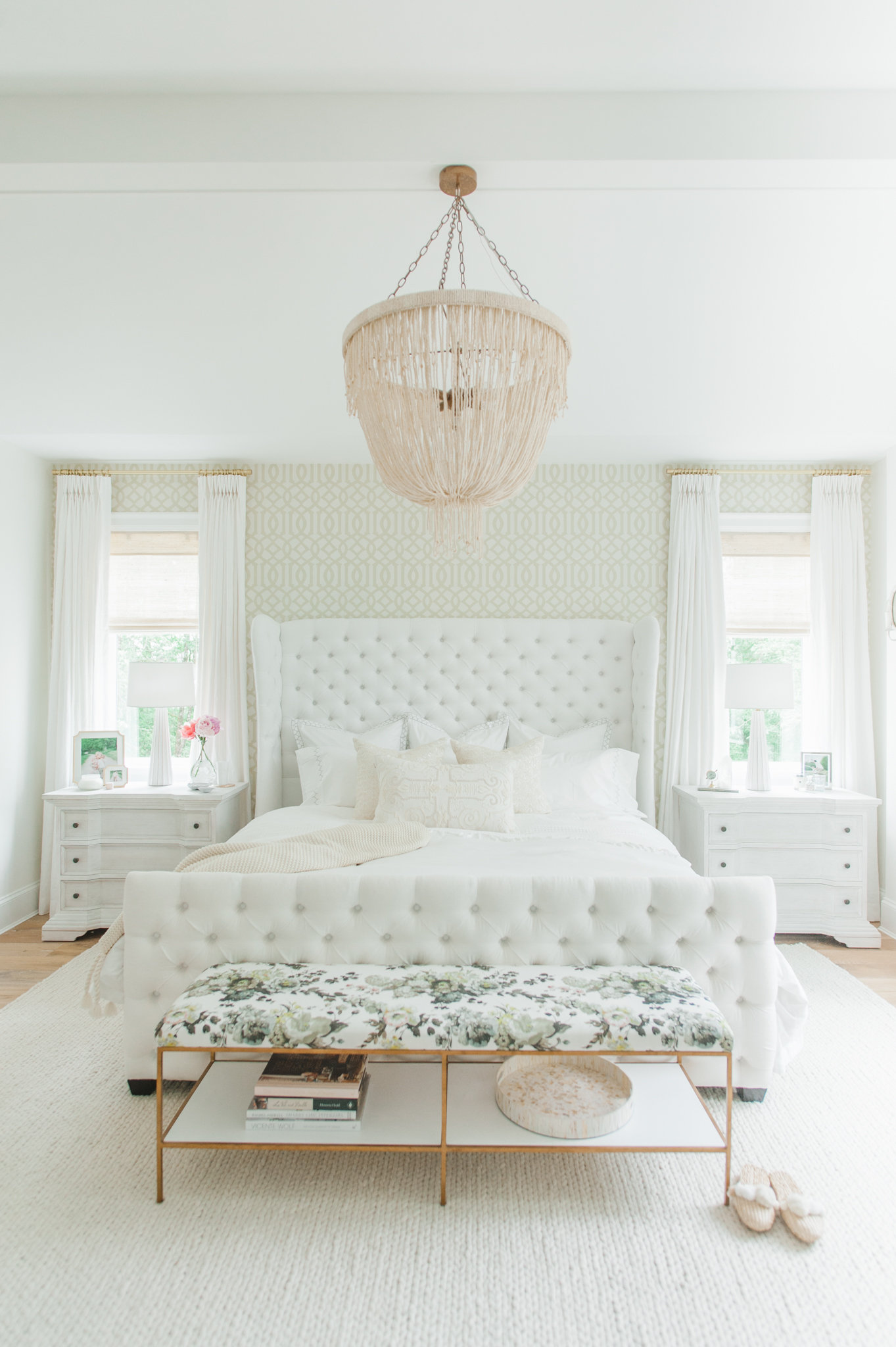 Master Bedroom White MH Home Cross Design Monika Hibbs