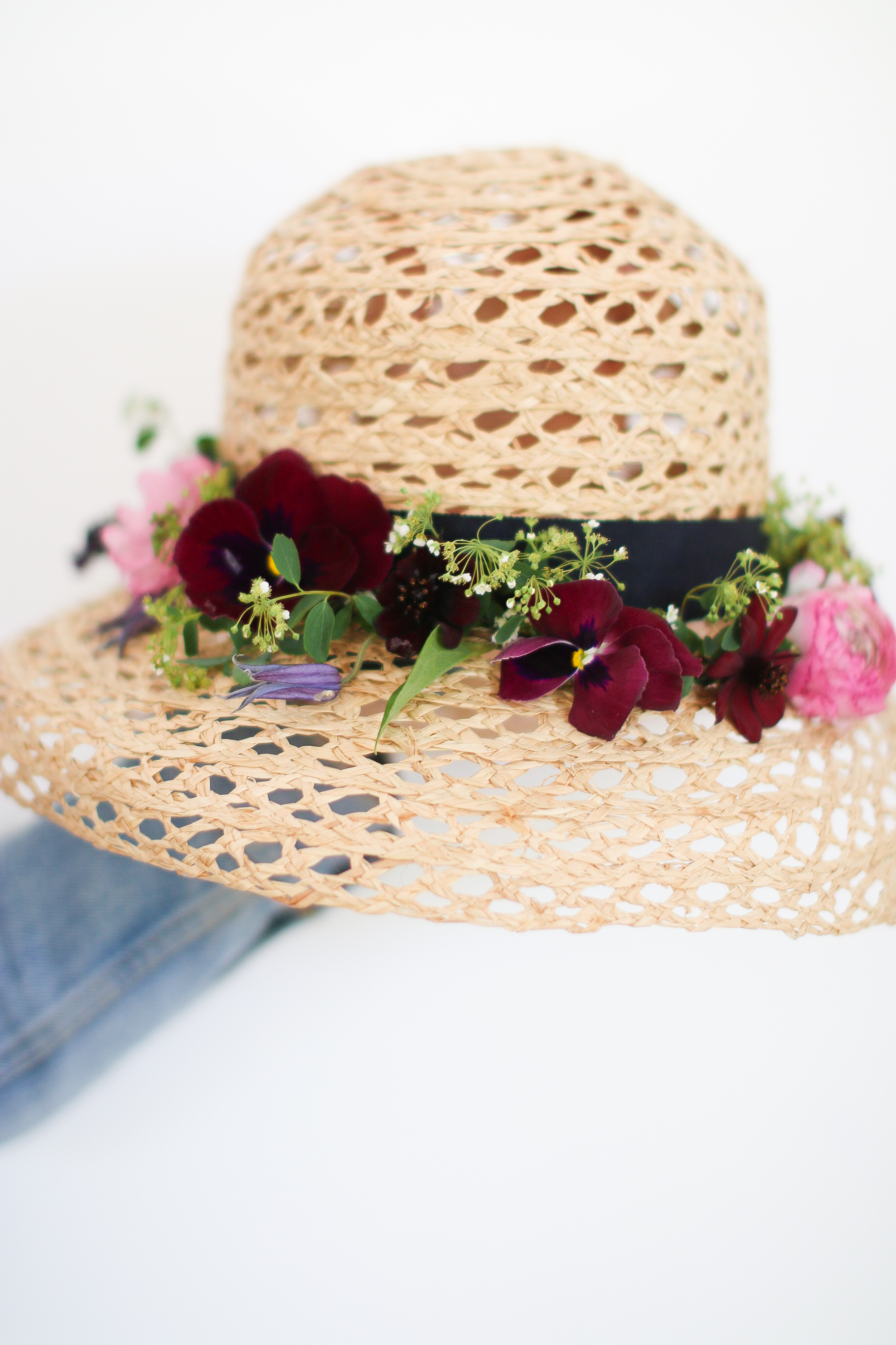 Sun hat with hot sale flowers