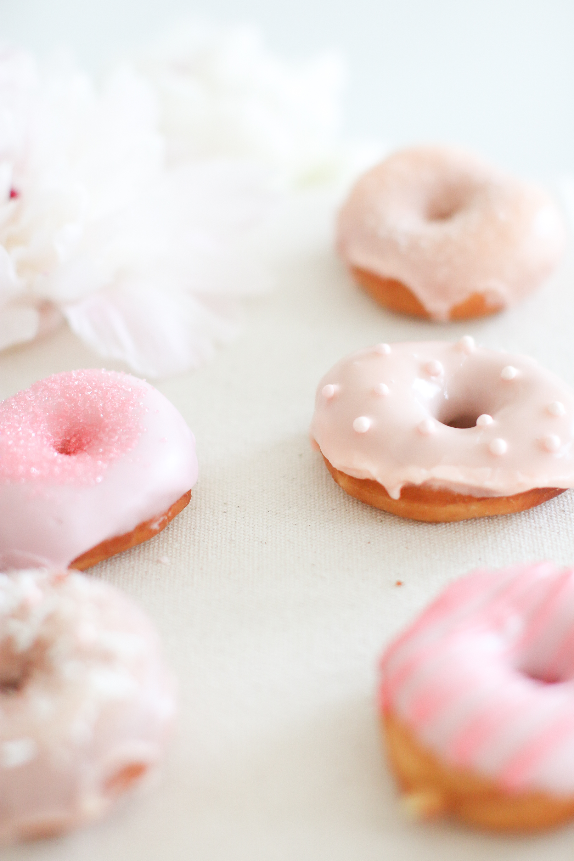 Mini Donut Sprinkles Icing DIY How to Make Donuts Donut Recipe Pink Monika Hibbs