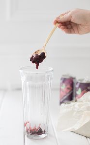 cherry compote in glass