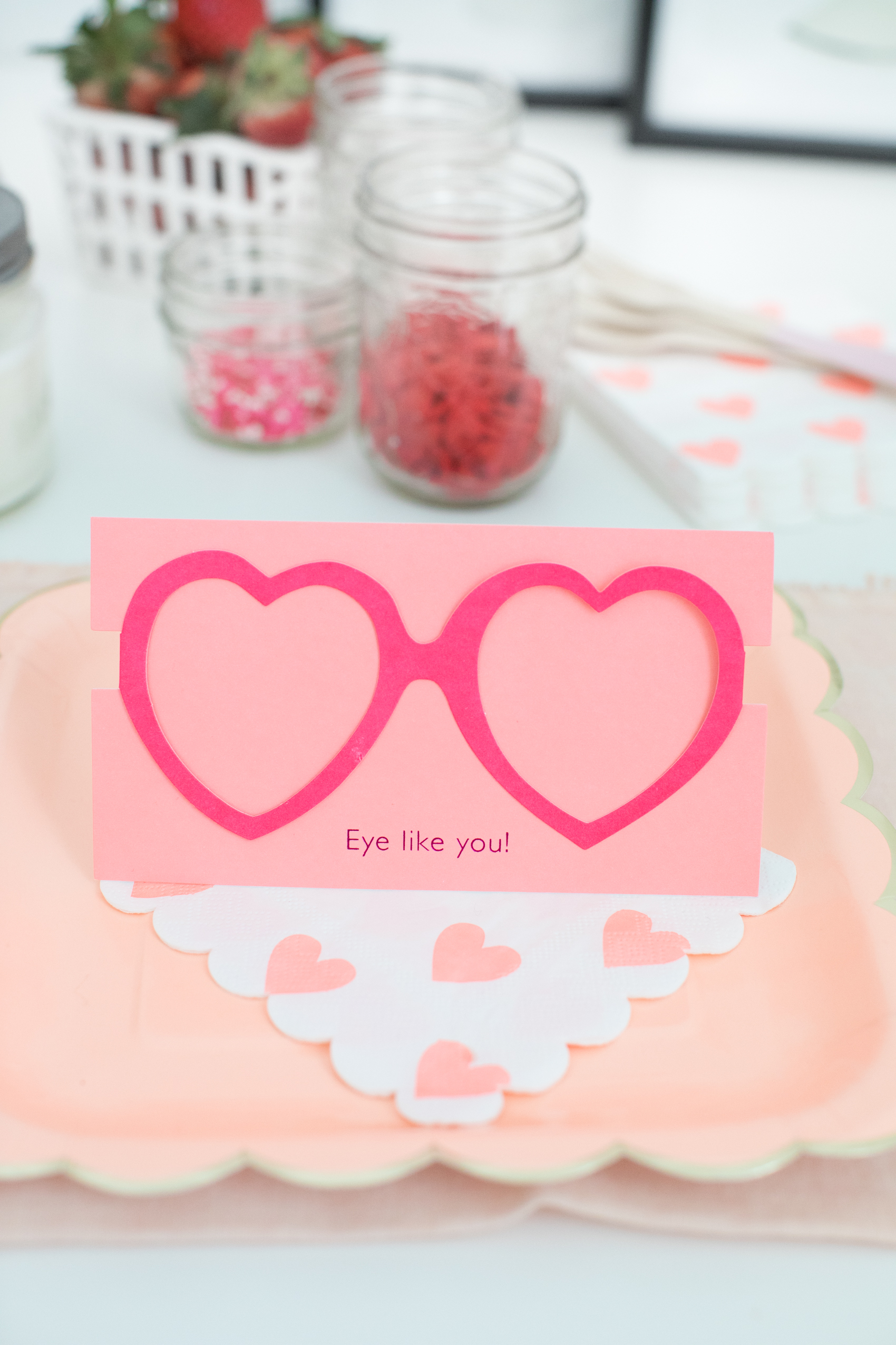 heart glasses valentines day card