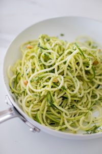 noodles in pan green