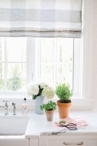 kitchen window with potted plants