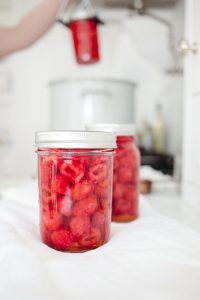 raspberries in jars