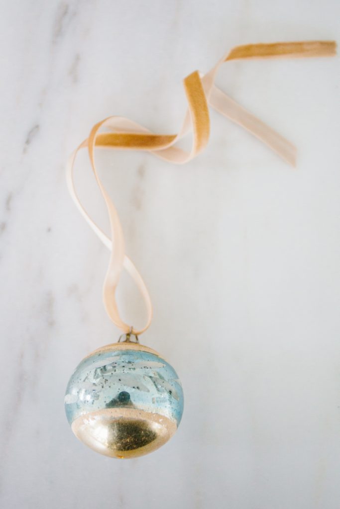 vintage ornament with ribbon