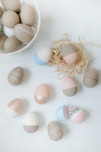 paper mâché painted easter eggs