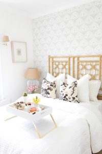 White and airy guest bedroom