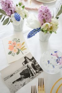 mothers day card on pretty spring table