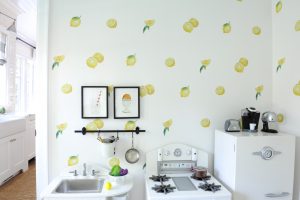 lemon wallpaper kids kitchen