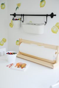 Kids art station with paper roll