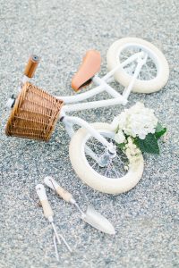 little girls white bike and basket