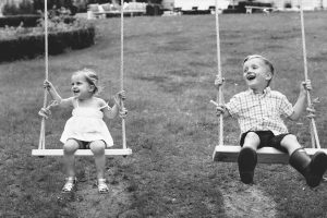 kids on swing set