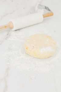 scone dough on marble