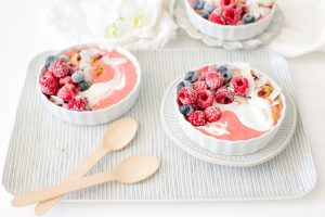 smoothie bowls with yoghurt and coconut