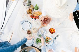 charcuterie on sailboat picnic