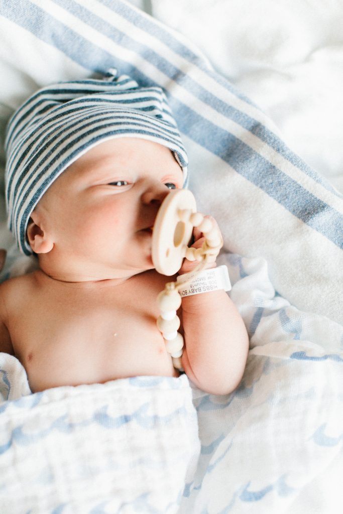 newborn with soother