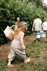 littler girl raspberry basket