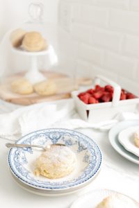 cornmeal shortcakes with vintage bowl