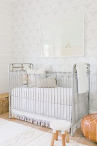 grey crib coastal nursery