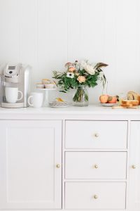 breakfast station with fresh florals