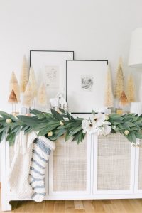 crepe paper garland with magnolia flowers