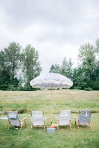 lawn chairs and umbrella