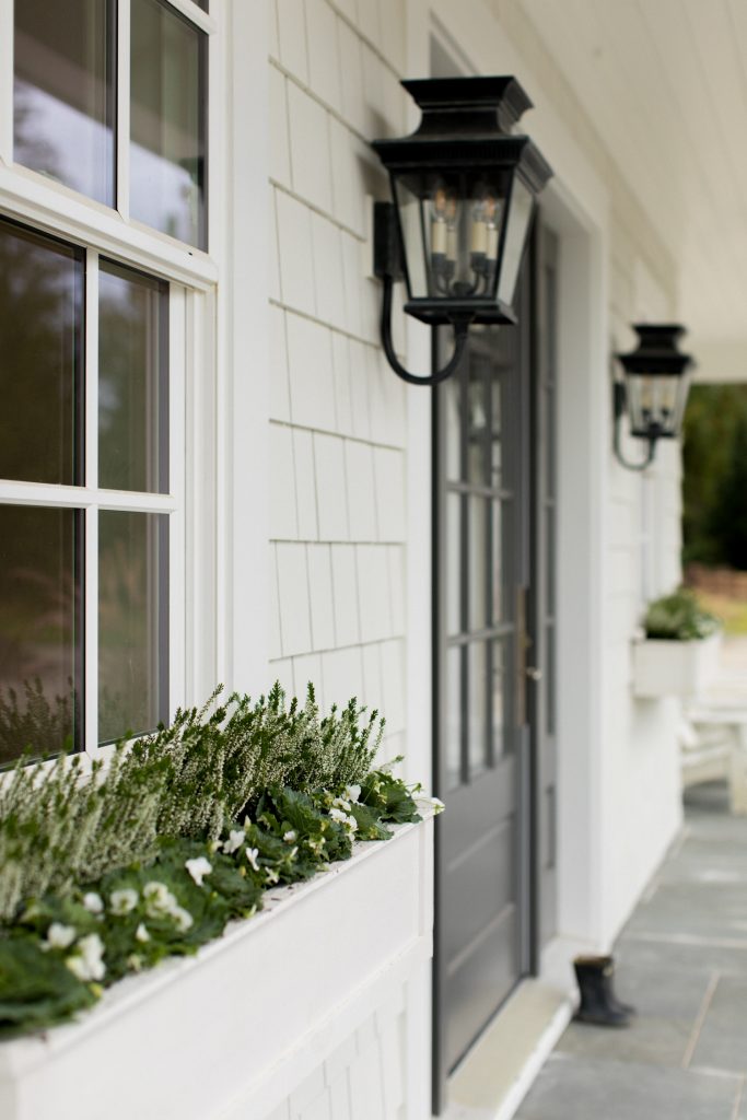 Monika Hibbs home exterior door and planter
