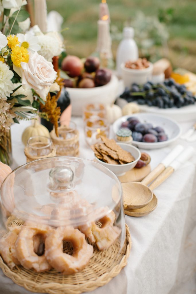 Cute table set up in a foggy field