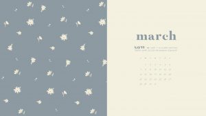 March Calendar - Dusty Blue